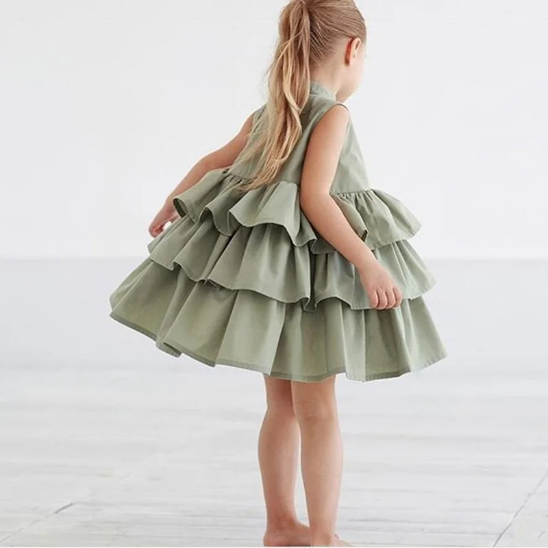 5 Toddler Kids Baby Girls Clothes Baby Princess Dress Party Tutu Layer Mini Sleeveless Cake Dresss Vestido Menina