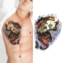 3 шт. временная татуировка большой водный дракон дизайн тотемов водостойкий корпус живопись поддельные татуировки наклейки крутые мужские