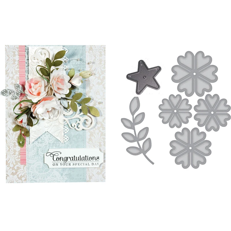 

Flowers Leafs Leafs Shape Metal Cutting Dies Stencil For Scrapbooking Album Embossing Handcrafts DIY Paper Card Model Tools
