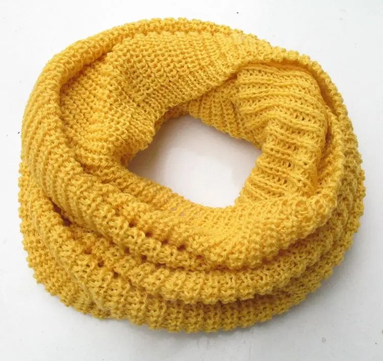 Повседневный вязаный теплый шарф-кольцо для мужчин и женщин, круглые мужские шарфы, мужские и женские шарфы в кашне, накидки, вязаные шарфы 120*30 см - Цвет: Цвет: желтый