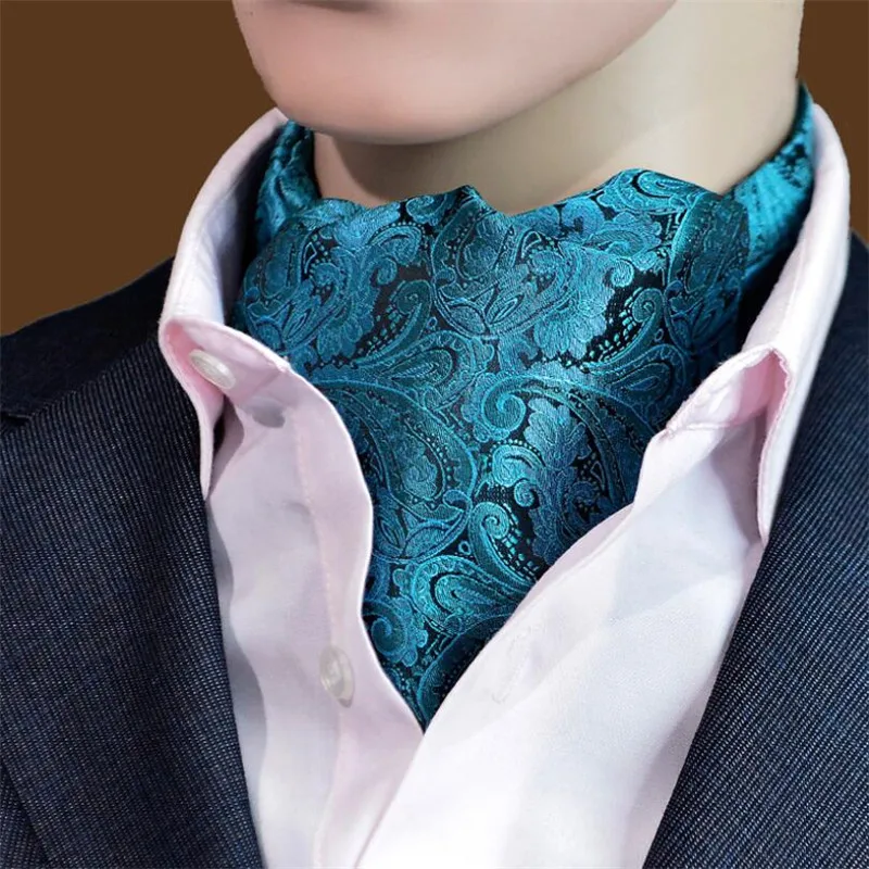 

Covrlge Men Vintage Polka Dot Wedding Formal Cravat Ascot Scrunch Self British Style Gentleman Polyester Neck Tie Luxury MCL158