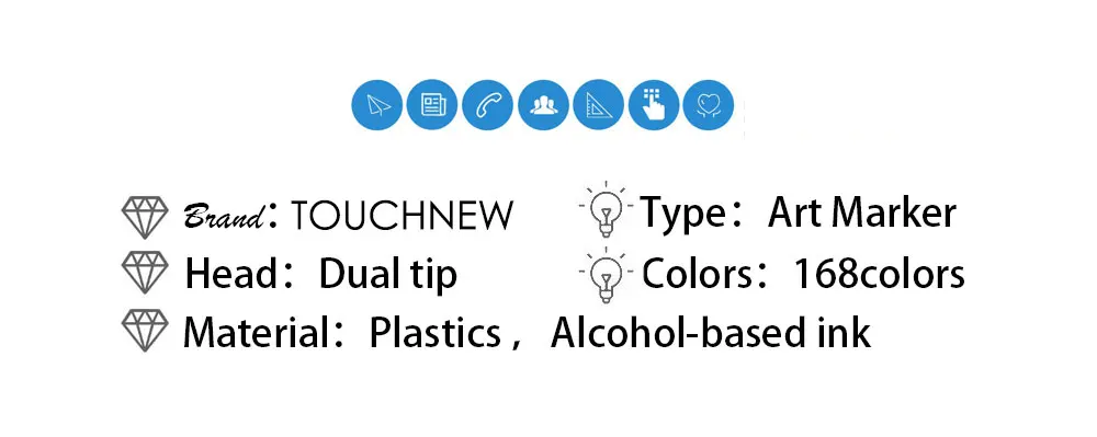 TOUCHNEW 30/40/60/80 цветов художественные маркеры на спиртовой основе рисунок набор манга двуглавый