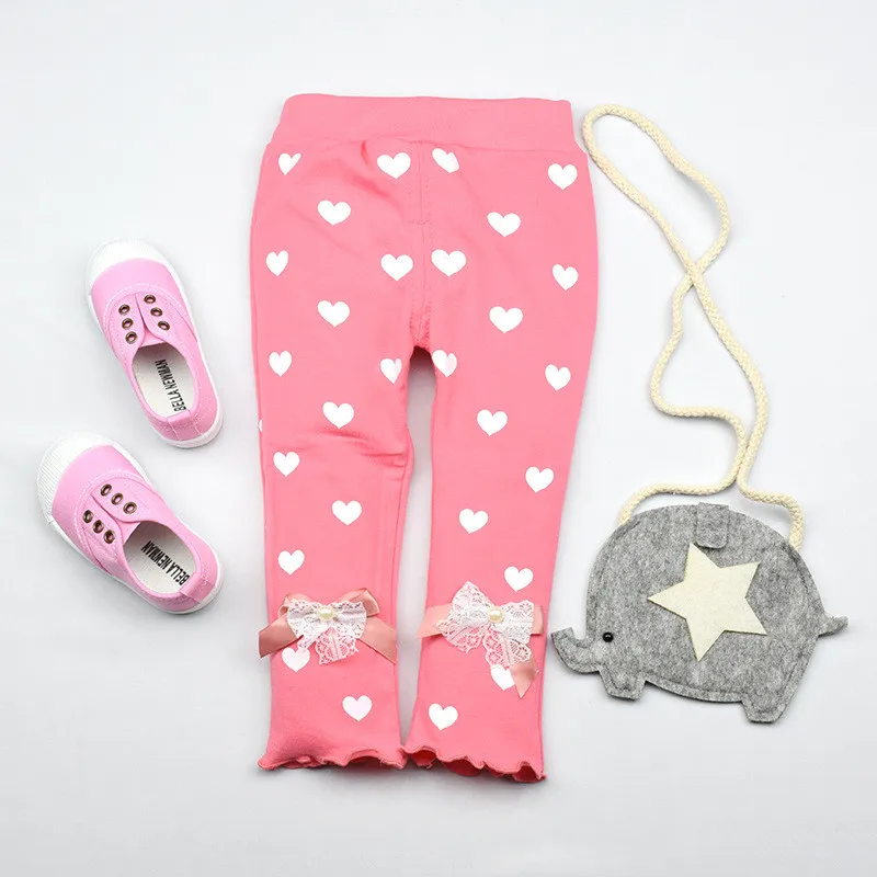 

DapChild Girls Pants Leggings Bowknot Bottom Full Length Warm Pants Flower Printed Child Trousers Fashion Baby Girl Clothes 2018