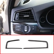 In Fibra di carbonio Interni Auto Cruscotto Lato Uscita Aria Vent Telaio Trim Per BMW 5 Serie F10 2011-2014 Auto accessori 2 pz