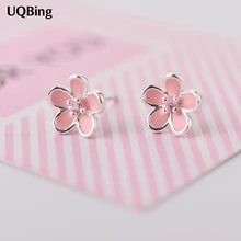 Оптом серебро установленной Пробы Ювелирные серьги 925 стерлингового серебра цветок серьги гвоздики Brincos Pendientes de plata