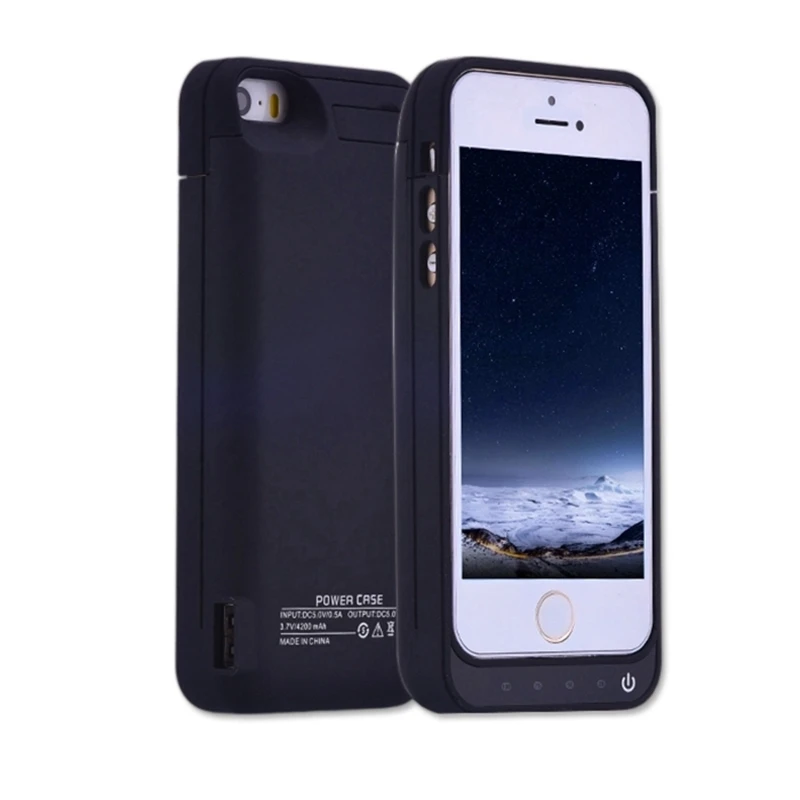 Koop Batterij Case voor iphone 5 5g 5 s 5c SE 4200 mAh Charger Case voor Apple iphone 5 5g 5 s 5c se Bateria Externa de Celular Covers
