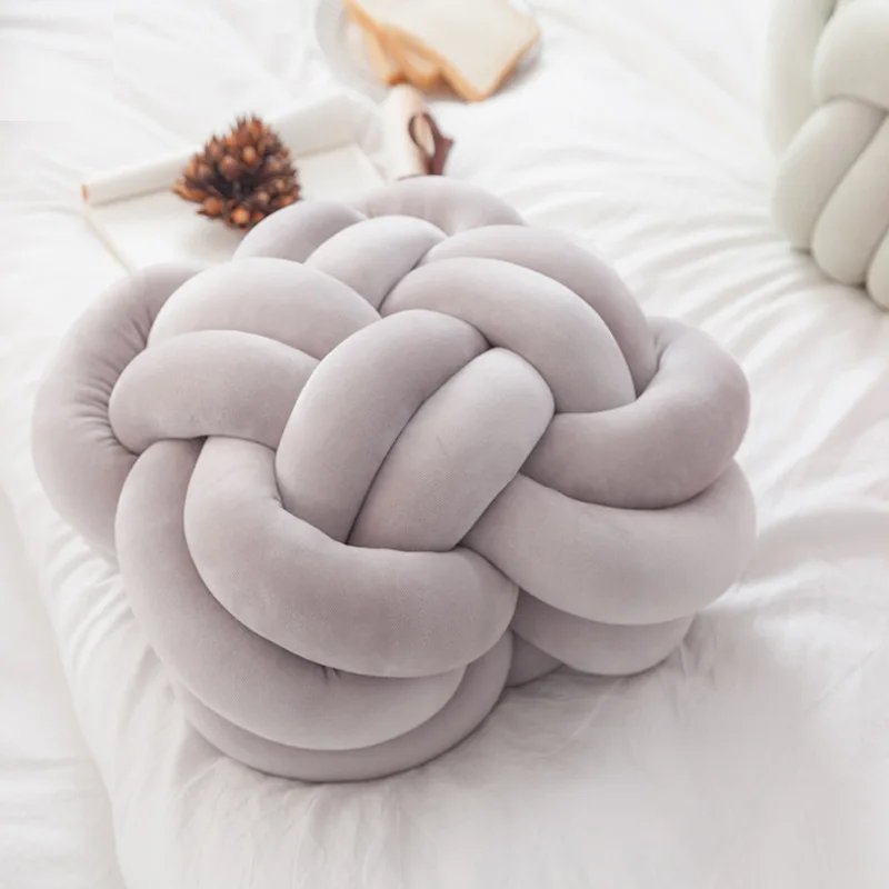 DREAMSOULE INS узел мяч подушки Nordic трикотажного бархата Подушка Home Decor-45x45 см | Дом и сад