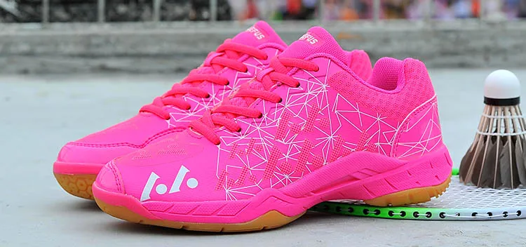 Профессиональная Обувь для бадминтона для мужчин и женщин, кроссовки для бадминтона Lefusi, парные кроссовки для бадминтона, обувь для внутреннего спорта тенниса - Цвет: pink