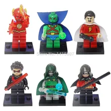 Decool 20 Наборы для ухода за кожей Супер Герои флэш/марсианин/Робин/Shazam крыло здания Конструкторы Наборы для ухода за кожей кирпичи игрушечные лошадки