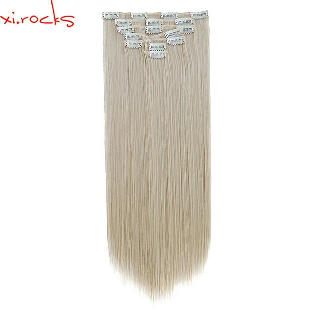 2set 7pcs Set Xi Rocks Synthetic Clip In Hair Extensions 55cm