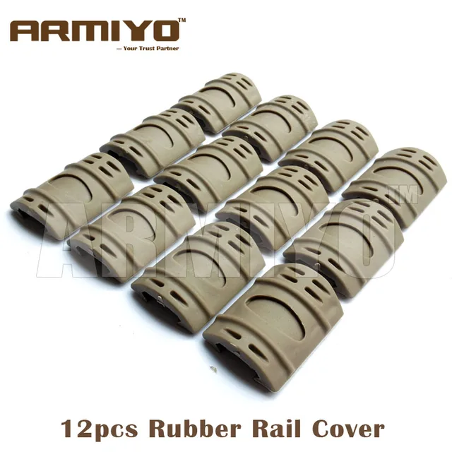 Armiyo 12pcs/pack Durable Rubber Airsoft Handguard Barrel Cover 20mm Rail Protective Hunting