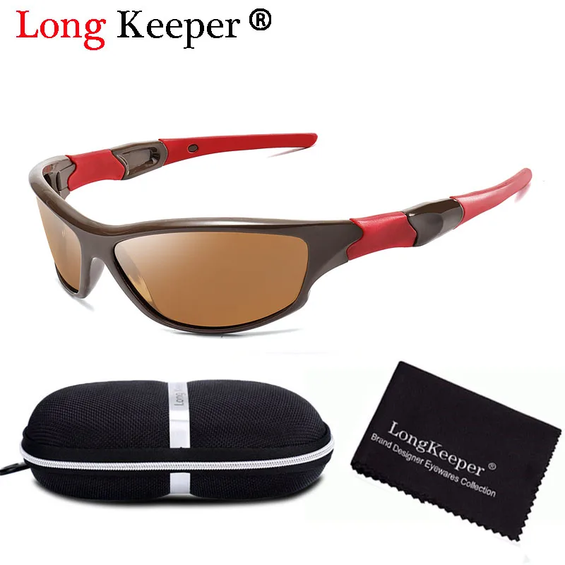 LongKeeper вождения Для мужчин Для женщин солнцезащитные очки HD поляризованные Для мужчин s солнцезащитные очки Открытый очки gafas-де-сол с чехол - Цвет линз: Brown Brown