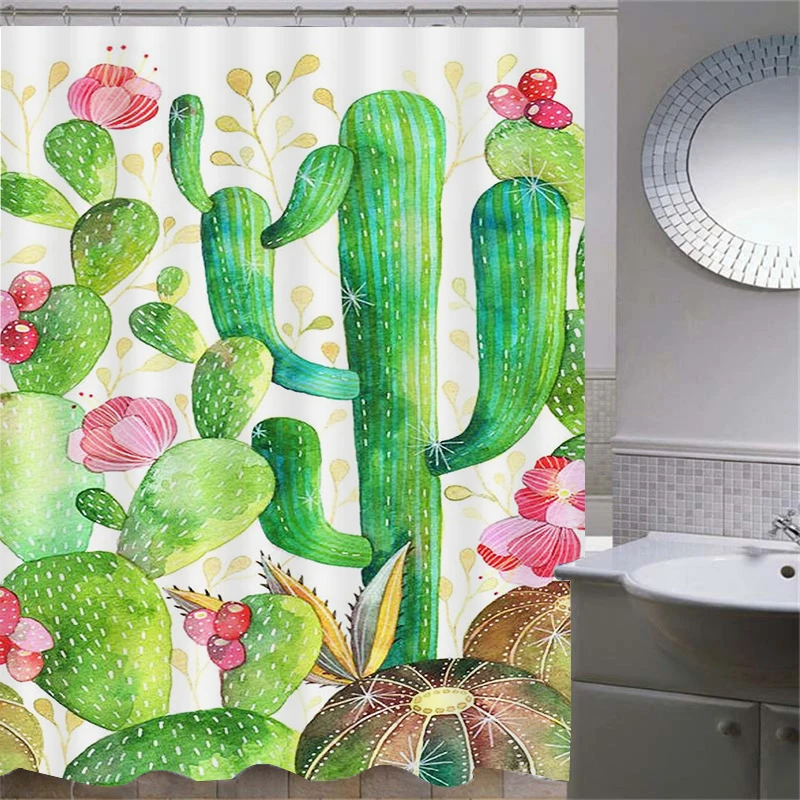 2019 Shower Curtain Painted Cactus Children's Bedroom Home Bathroom Decoration Bath Curtains | Дом и сад