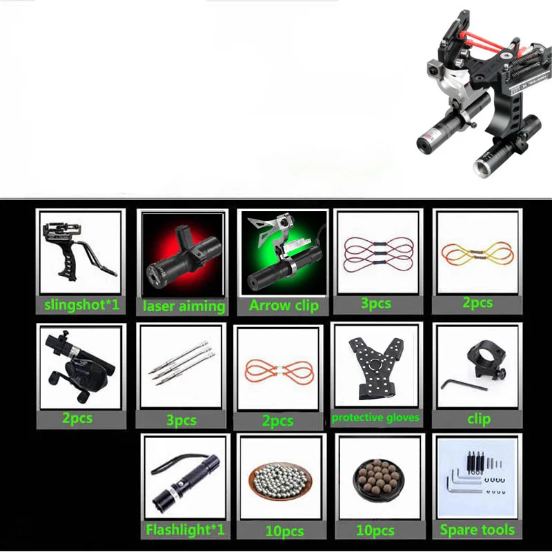 

Powerful Laser Slingshot Black Red Hunting slingshot Fishing Catapult Fishing Bow Outdoor Powerful Slingshot Catapult Catch Fish