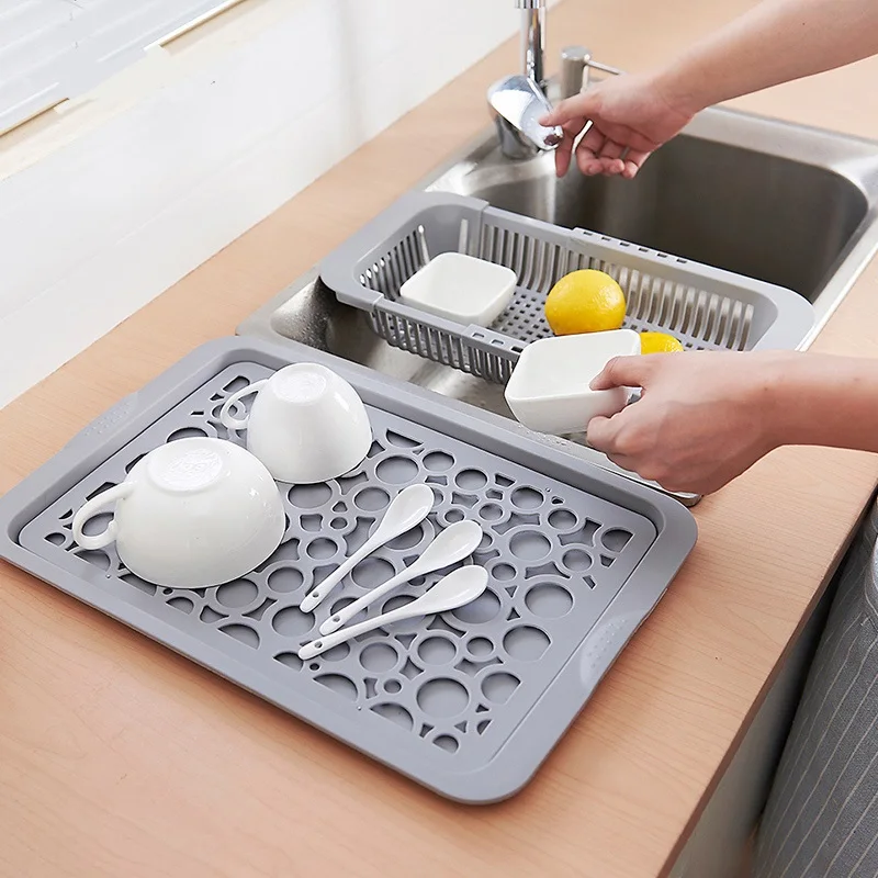 

Kitchen Organizer Double Layer Dish Drainer Multifunctional Drying Rack Washing Holder Storage Rack CF-138