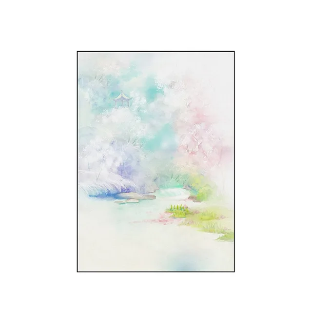 Japan-Style-watercolor-Landscape-Pink-Flower-Cherry-Canvas-Painting-poster-Art-Wall-Picture-girl-cute-For.jpg_640x640 (4)