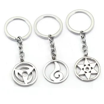 

Anime Naruto Keychain Uchiha Obito Kakashi Mangekyou Sharingan Uzumaki Key Ring Holder Action Figure Cosplay Toys