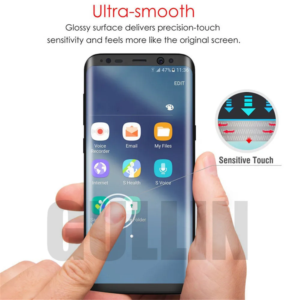 5D изогнутое закаленное стекло для Samsung Galaxy S8 S9 Plus S7 Edge Защитное экрана Note