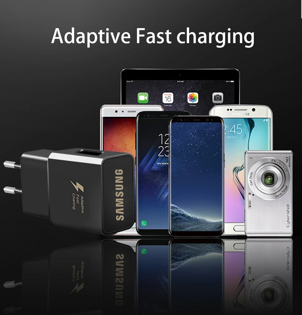 6Samsung S8 S9 Plus S 8 Snelle Lader Originele Adaptieve  Travel Fast Charger 9V1. 67A & 5 V 2A Type-C Adaptieve Quick Charger EUUSKU