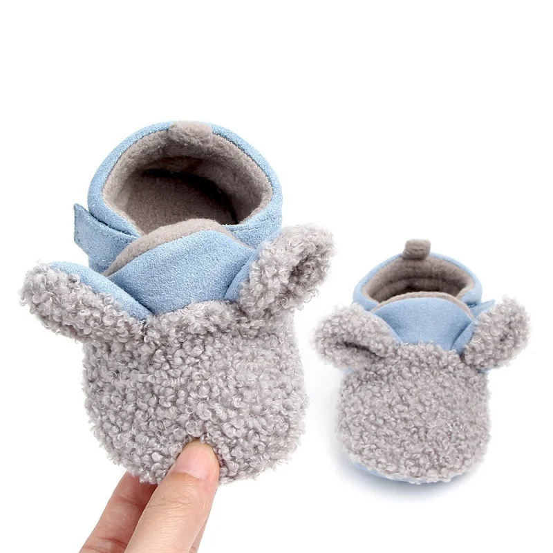 Autumn Winter Baby Shoes Coral Velvet Cartoon Baby Girl Shoes Home First Walkers Fashion Princess Baby Boys Girls Shoes 0-12M