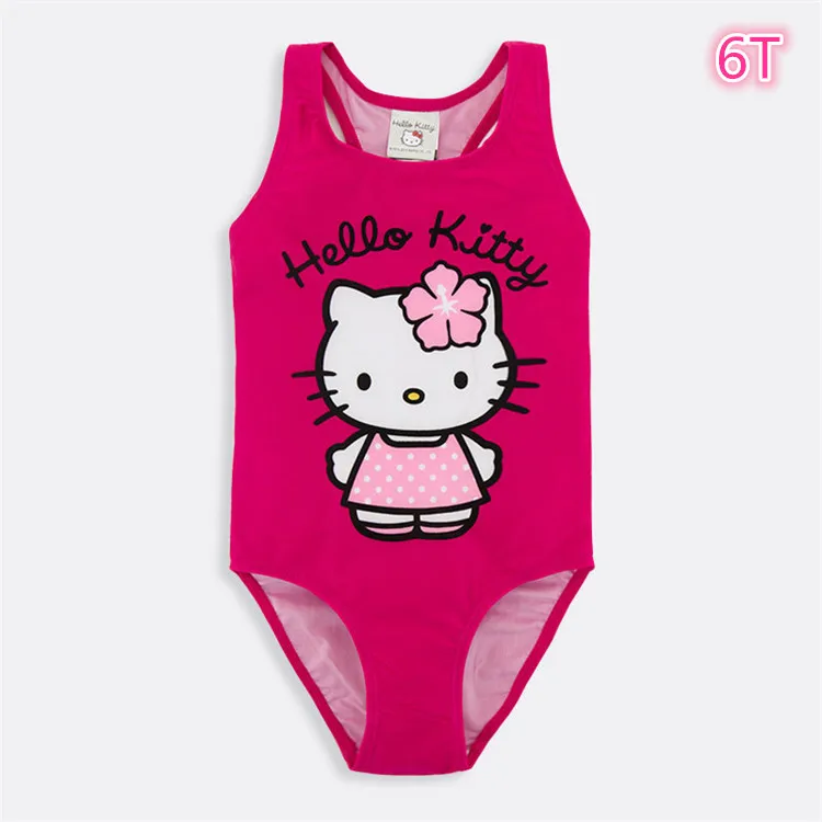 KINE PANDA Kitty/Одежда для купания для маленьких девочек; слитный купальник для маленьких девочек; летняя пляжная одежда с героями мультфильмов - Цвет: 6T