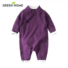 Chinois Rétro Bébé Barboteuses Ropa Bebe Coton Nouveau-Né Bébés Infantile 0-24 M Bébé Filles Garçon Vêtements Salopette Barboteuse bébé Vêtements