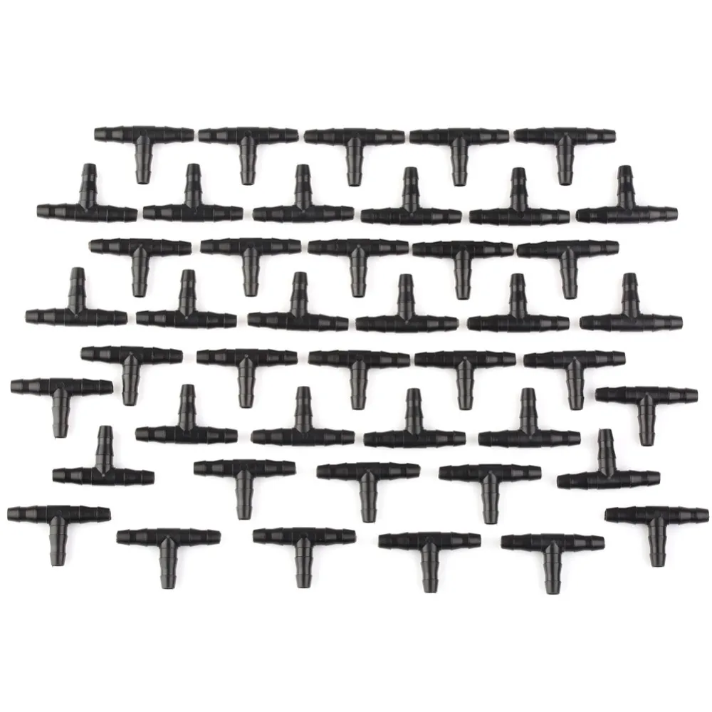 

100pcs/Set Plastic Irrigation Ploy Tee Pipe Barb Hose Fitting Joiner Drip System