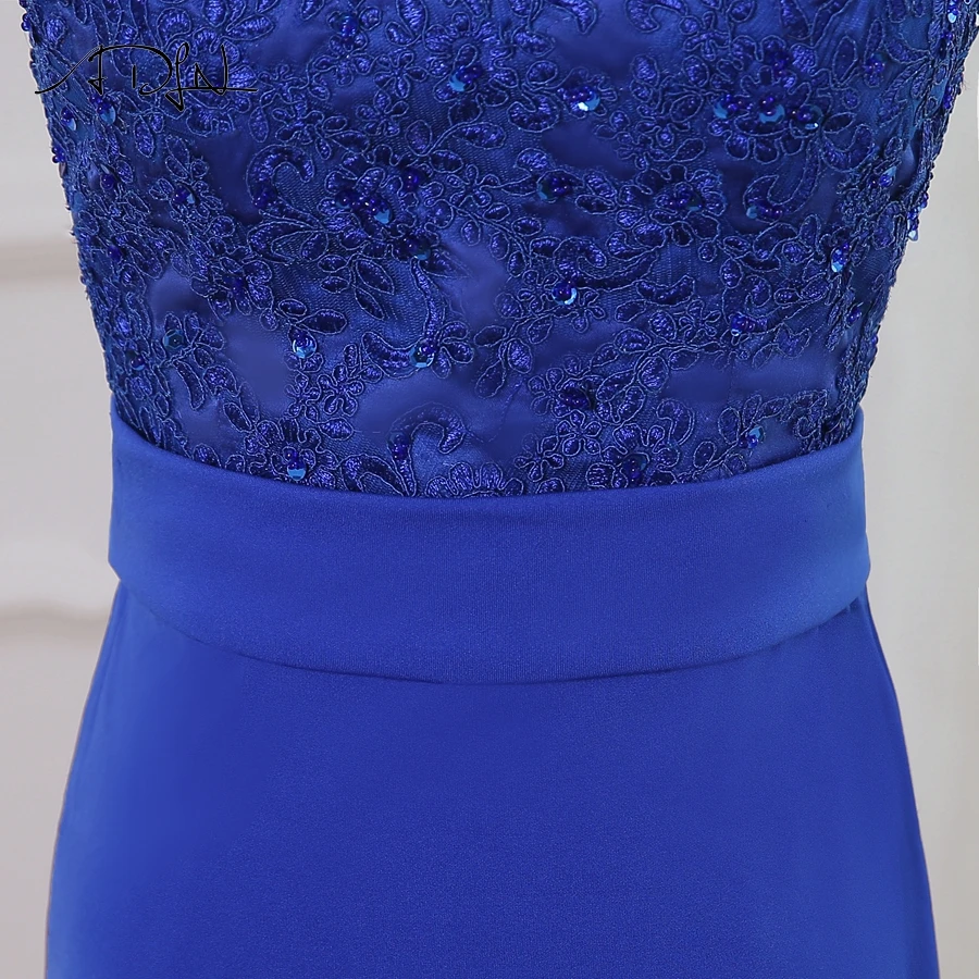 ADLN, сексуальное Королевское синее вечернее платье, Русалка, v-образный вырез, без рукавов, аппликация, Длинные вечерние платья, платья для выпускного вечера