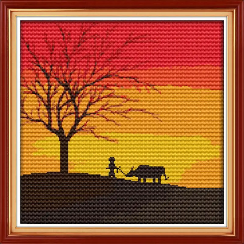 Joy Sunday The beauty of the dusk холст DMC Счетный набор крестиков вышивка рукоделие|joy sunday|joy sunday