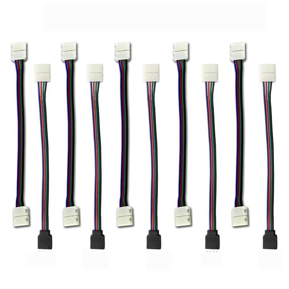 Светодиодная лента RGB световые коннекторы 10 мм 4 Pin без паяльного кабеля плата PCB