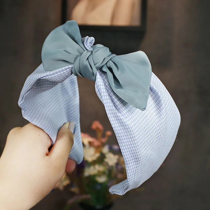 HaimeikangKorean Бутик Hairband уши кролика мягкий матерчатый бант для волос ободок Девушки Женщины наголовный обруч ленты аксессуары Головные уборы