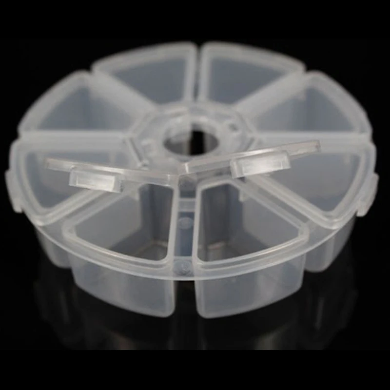 8 Slots Beautiful Clear Plastic Empty Storage Box Jewelry Nail Art Rhinestone Tools Display Storage Case Travel Organizer Holder3