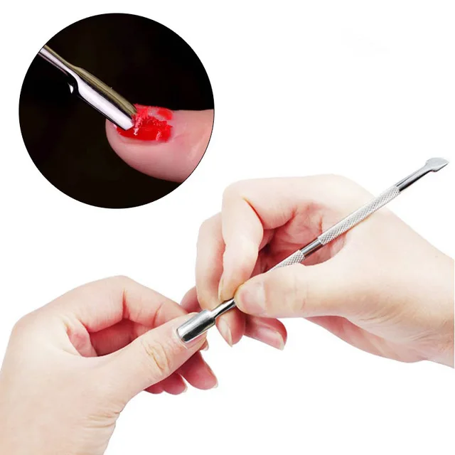 

Nail Art Push Stainless Steel Cuticle Pusher Essential Cuticle Spoon Pusher Pedicure Manicure Care Cleaner