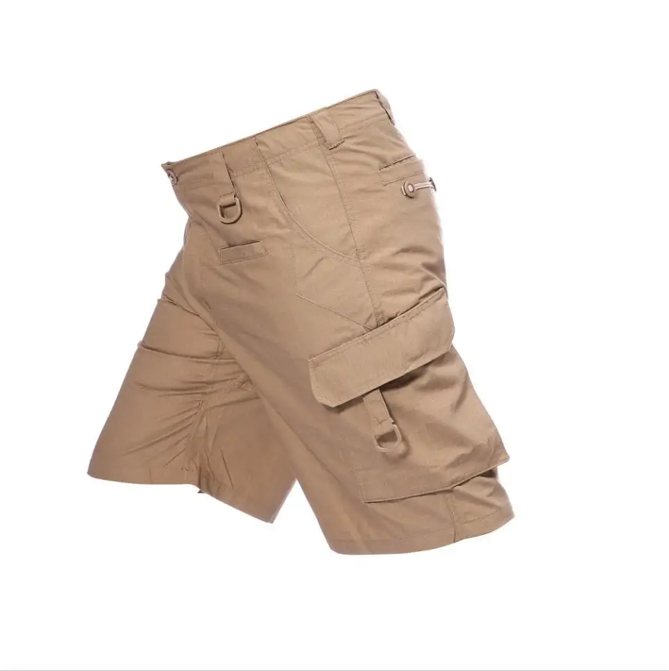 Летние мужские короткие камуфляжные американские военные тактические карго шорты армейский Hombre солдат боевая одежда камуфляжные короткие штаны - Цвет: Хаки
