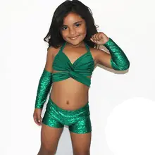 Купальный костюм русалки для маленьких девочек, пляжная одежда с бантом, комплект бикини для купальщиков