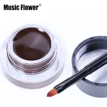 Music Flower Популярный бренд черная Водостойкая Подводка для глаз гель для макияжа косметический гель карандаш-подводка для глаз с Щетка 24 часа длительный для Для женщин