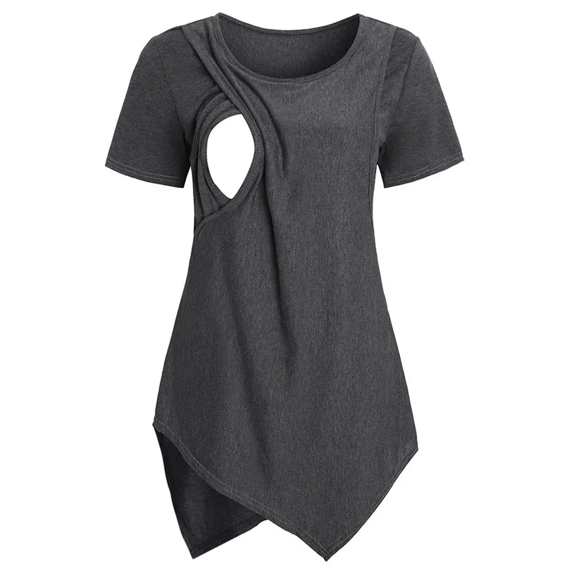 shirt Летние для беременных Для женщин футболки Уход Одежда с коротким рукавом футболки Грудное вскармливание дышащий материнства Одежда 4JJ - Цвет: shirt
