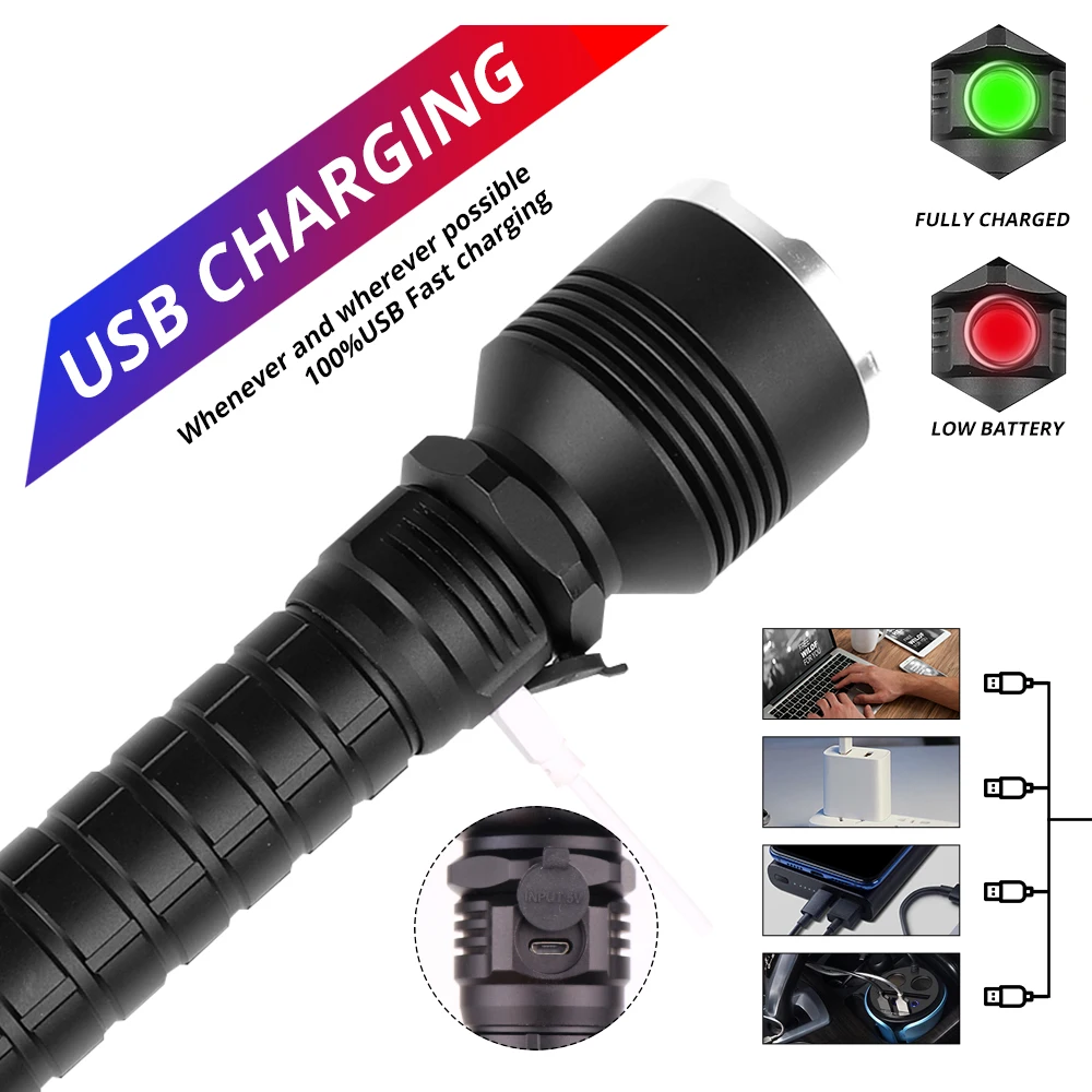 Самый мощный светодиодный фонарик XHP70.2 с USB зумом XHP70 XHP50.2 аккумулятор 18650 идеально