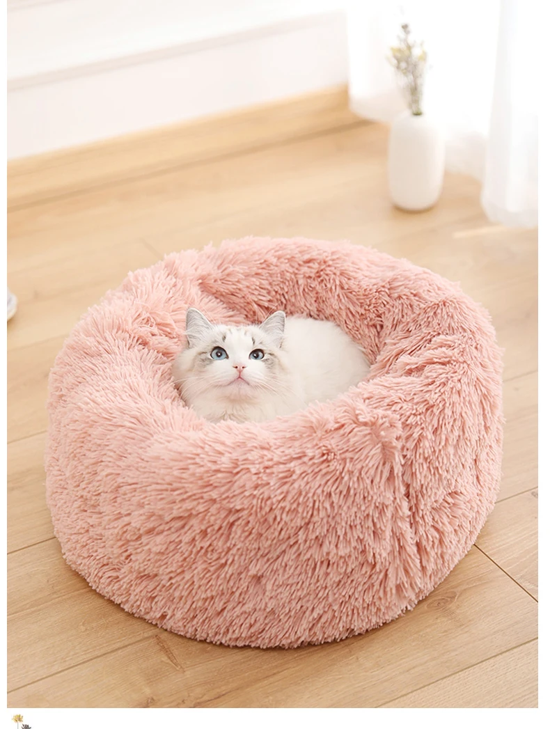 HEYPET Подушка-коврик для щенка длинная плюшевая супер мягкая кровать для питомца собаки круглая кошка зимний теплый спальный мешок переносные принадлежности для кошек