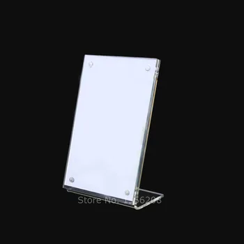

10X15cm L slanted Acrylic Magnetic Frame Sign Holder Double Sided Thick Vertical L Style