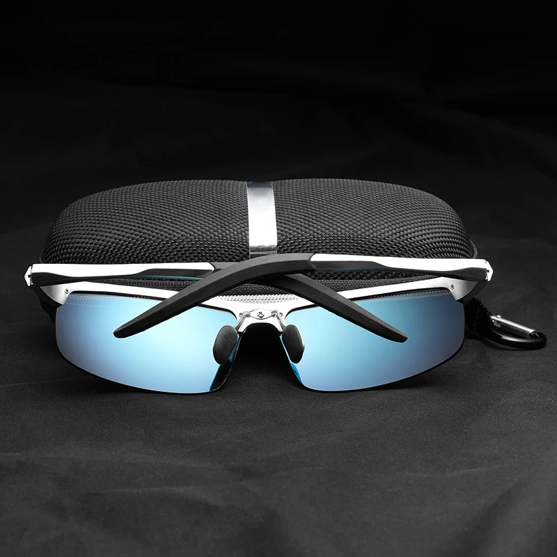 Saylayo High Quality Aluminum Magnesium Sports Sunglasses Polarized Men UV400 Rectangle Gold Outdoor Drive Sun Glasses