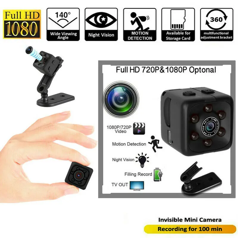 

HD 1080P/ 720P Mini Home Security Camera Car DVR Meeting Motion Detection Video Recorder Camera Night Vision 32G