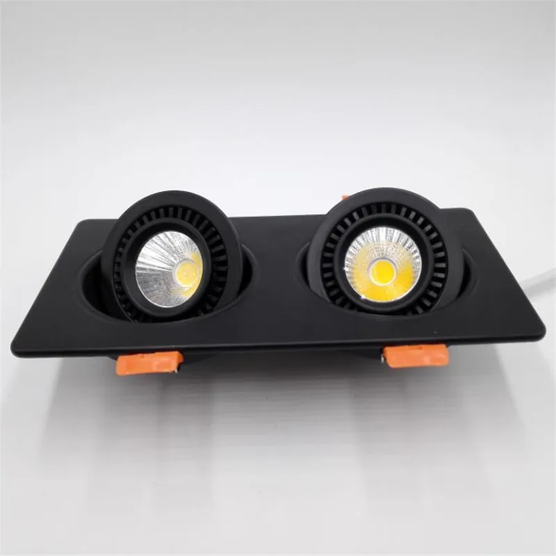 

Free shipping Double Square 2*10W Dimmable LED COB Ceiling Light Cool White/Warm White COB LED Down Light