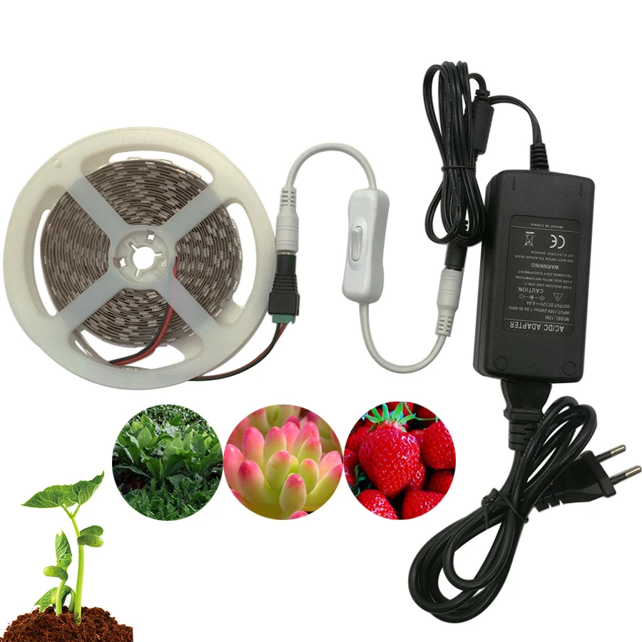 

LED Phyto Lamps Adapter Switch Set Full Spectrum LED Plant Light Vegetable Hydroponic Seedlings Growth Strip Lighting Grow Lamp