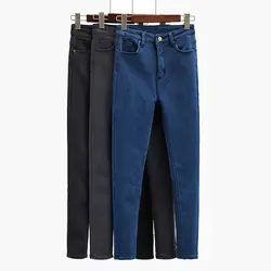 2019 новые весенние джинсы бархатные джинсы узкие джинсы женские брюки осень женская одежда леггинсы женские джинсы из денима