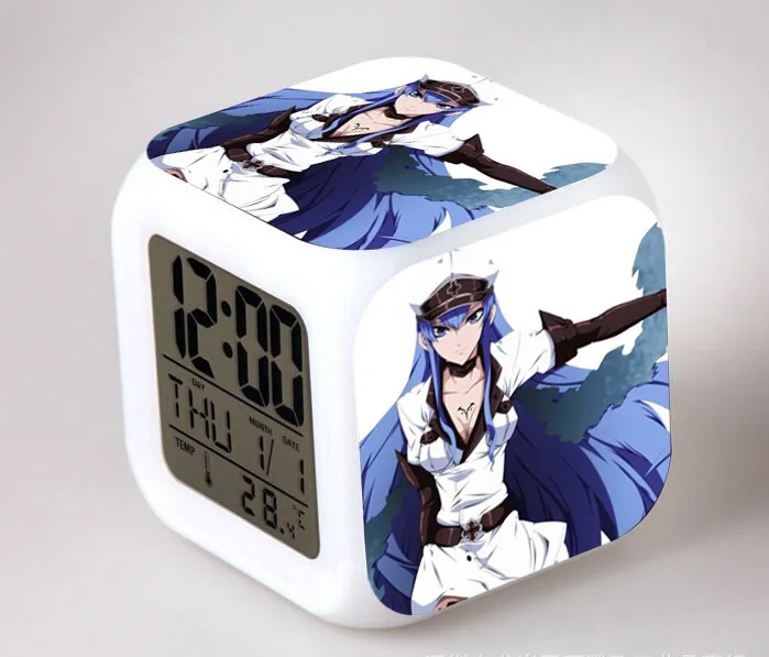 Japan Anime Akame Ga KILL! Esdeath 7 color changing Alarm Clockin
