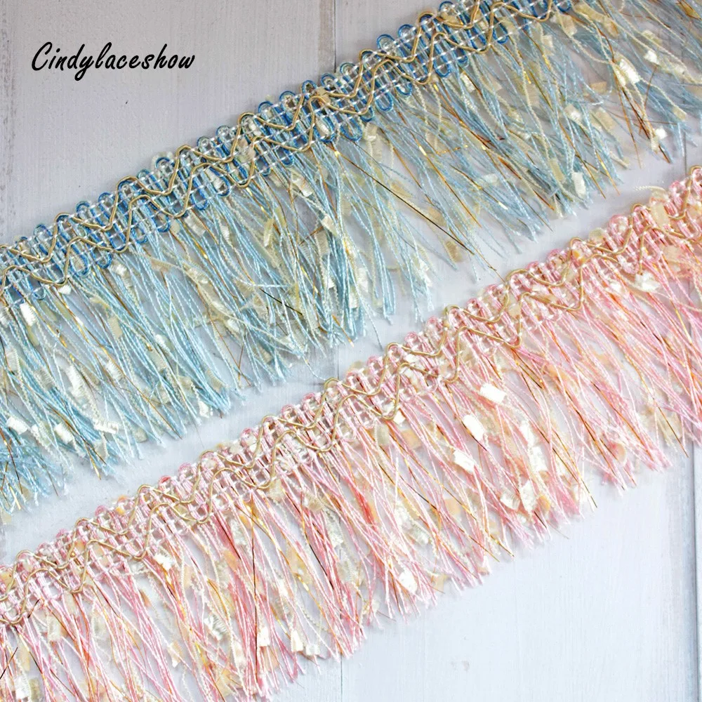 

1 Metre 9cm Wide Blue Pink Tassels Lace Fringe Lace Trim Fabric Ribbon Fringe Drop Handmade Sewing Curtains Clothes Accessories