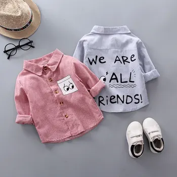 

Summer Boys Shirt Cartoon Print Kids Shirts Fashion Cotton Linen Short Sleeve Baby Boy Shirt For Children Girls Clothes 1-5y