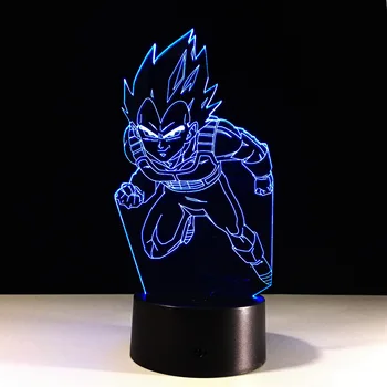 

Dragon Ball Saiyan God Goku Action Figures 3D Table Lamp 7 Color Changing Night Light For Baby Sleeping Nightlight