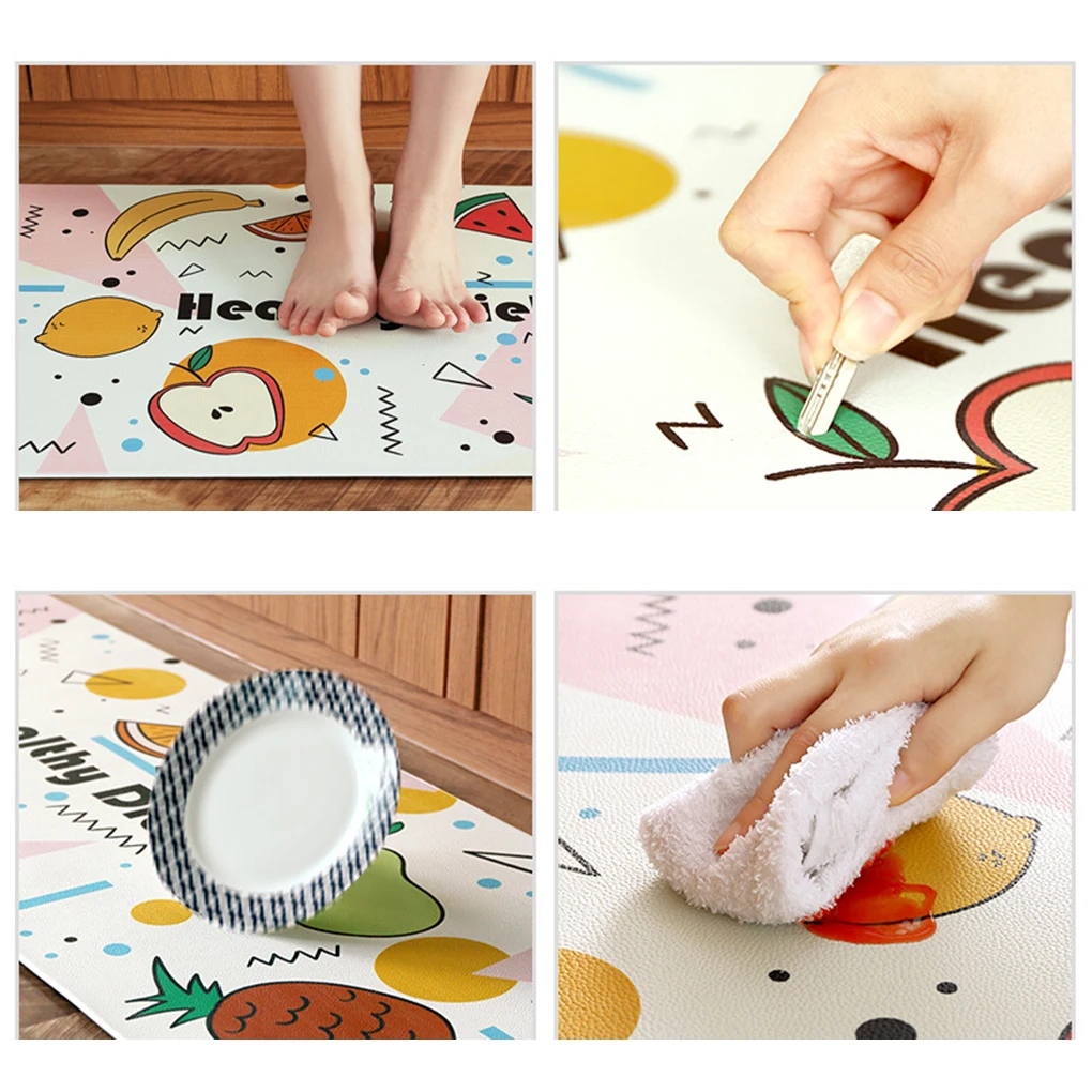

Non-Slip Waterproof Mat Soft Oil Stain Resistant Leather Surface Carpet Livingroom Bedroom Floor Blanket